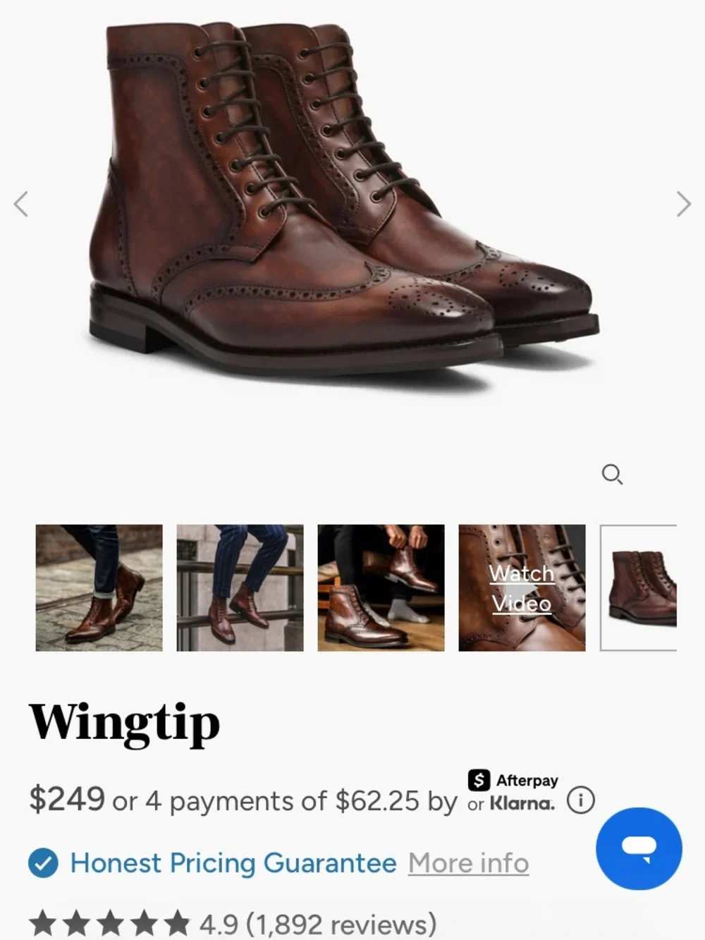 Thursday Boot Company Wingtip Boots